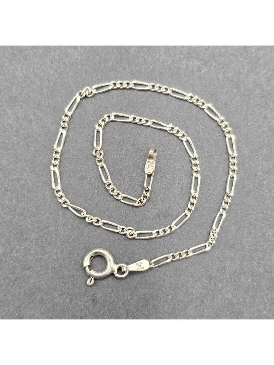 Unbranded Jewelry - Vintage Italy Sterling Silver Figaro Bracelet 8" Italy 1.7mm Link Chain Layering